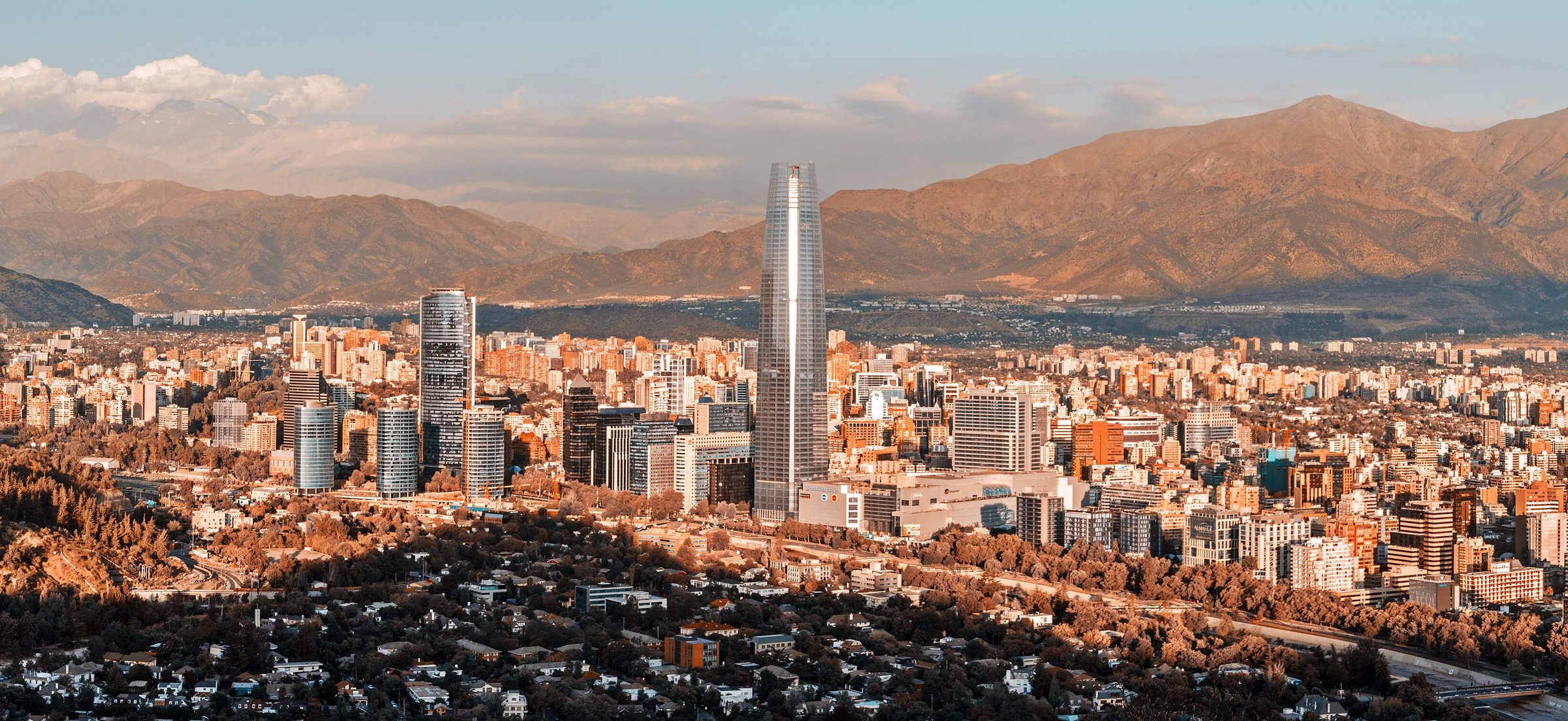 Santiago skyline and the Andes